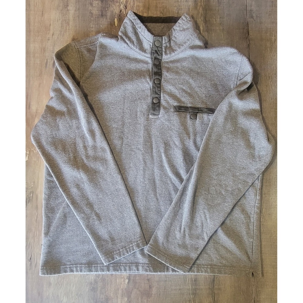 Untuckit Parkson Mens 2XL Gray Olive Green Long Sleeve Pullover Sweater EUC
